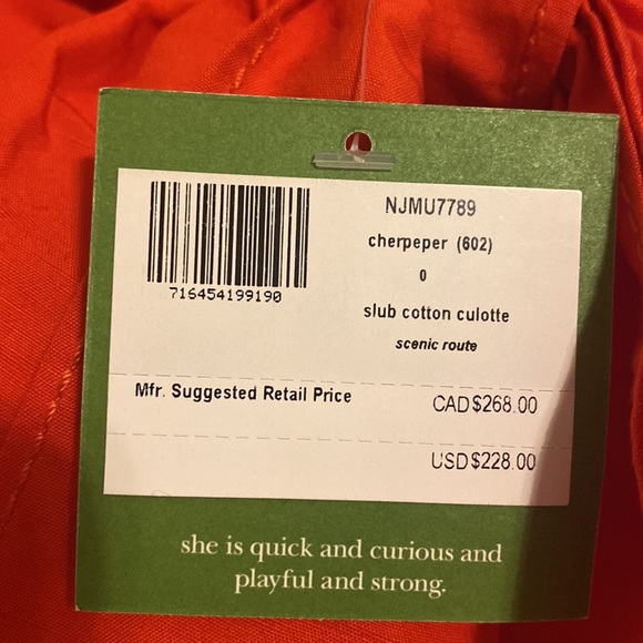 Kate Spade culotte size 0 - Picture 4 of 4